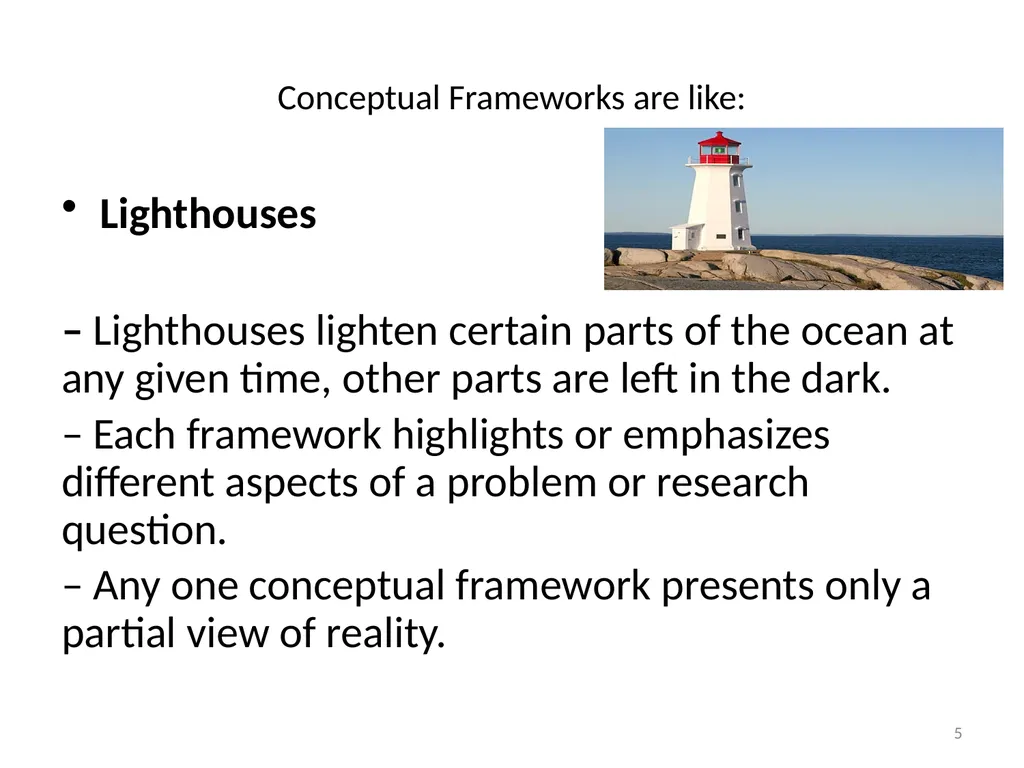 Conceptual Frameworks, Models, and Theories 1 - slide 5 of 23
