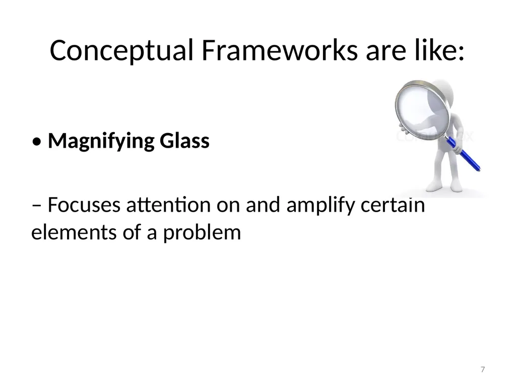 Conceptual Frameworks, Models, and Theories 1 - slide 7 of 23