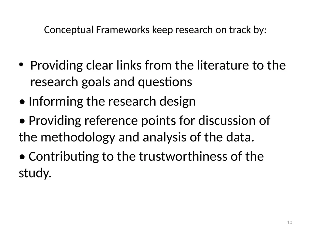 Conceptual Frameworks, Models, and Theories 1 - slide 10 of 23