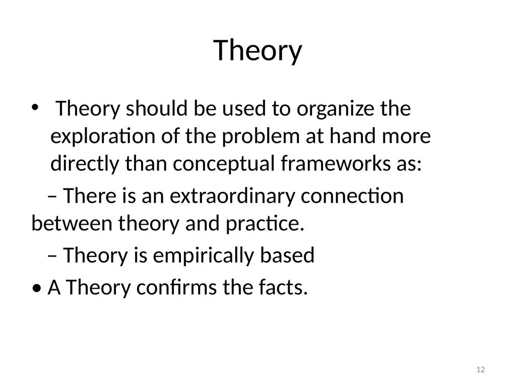Conceptual Frameworks, Models, and Theories 1 - slide 12 of 23