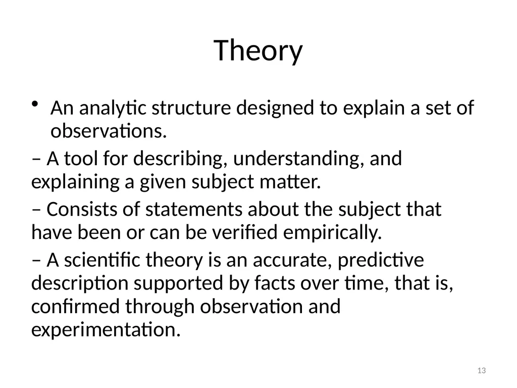 Conceptual Frameworks, Models, and Theories 1 - slide 13 of 23