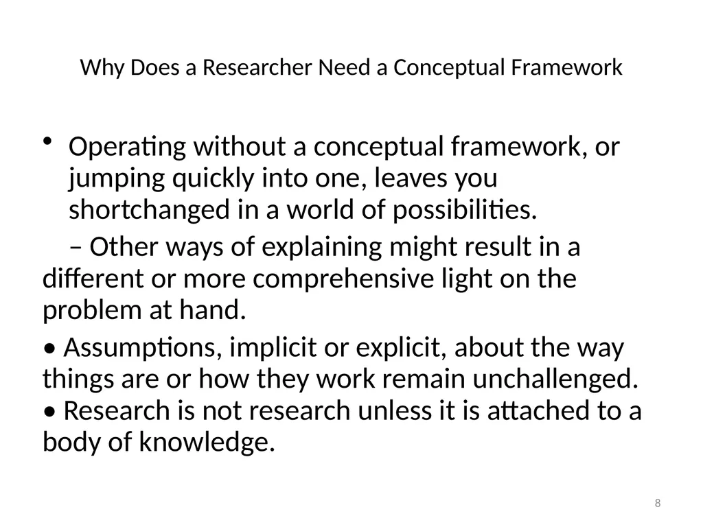 Conceptual Frameworks, Models, and Theories 1 - slide 8 of 23