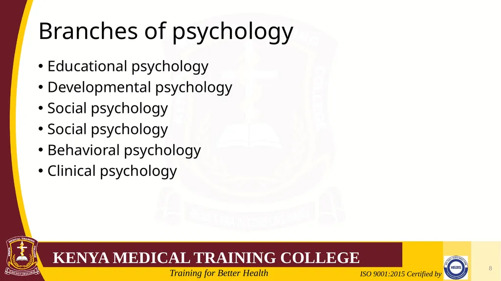 Medical Psychology Presenter: Winfred Nguih KMTC - slide 8 of 68