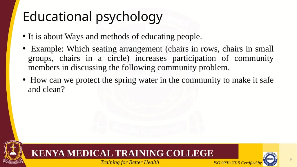 Medical Psychology Presenter: Winfred Nguih KMTC - slide 9 of 68