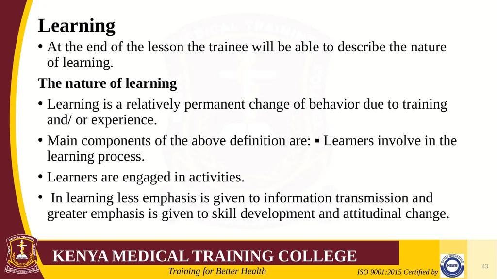 Medical Psychology Presenter: Winfred Nguih KMTC - slide 43 of 68