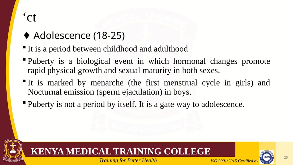Medical Psychology Presenter: Winfred Nguih KMTC - slide 26 of 68