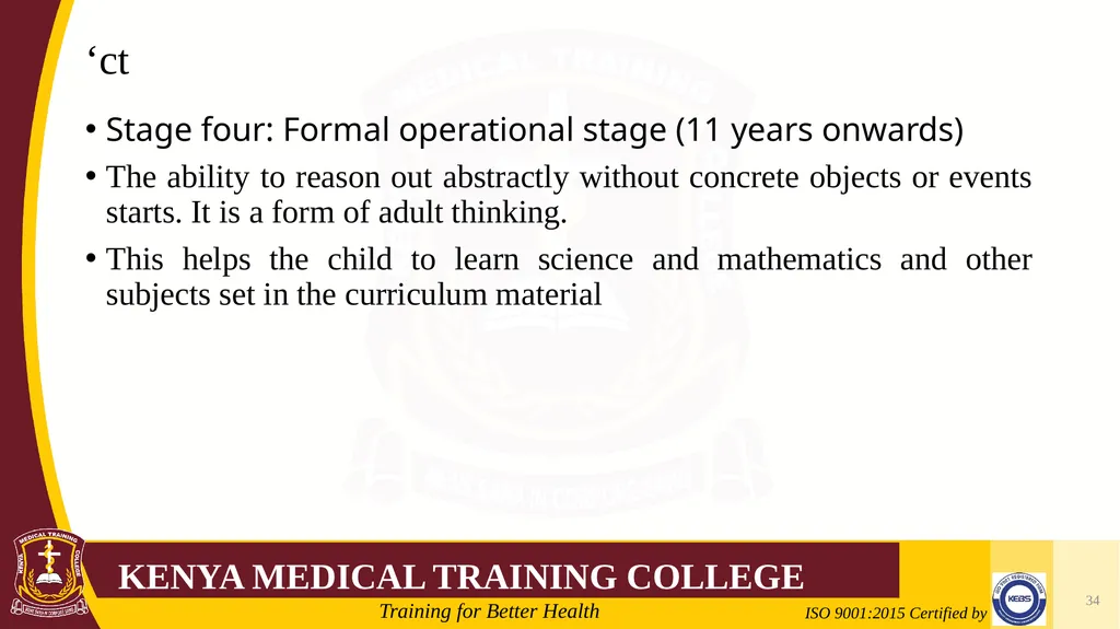 Medical Psychology Presenter: Winfred Nguih KMTC - slide 34 of 68