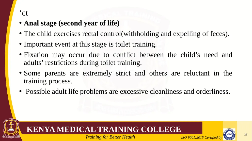 Medical Psychology Presenter: Winfred Nguih KMTC - slide 38 of 68