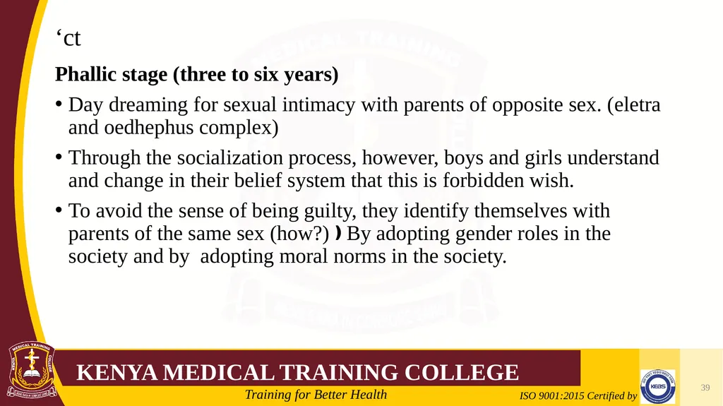 Medical Psychology Presenter: Winfred Nguih KMTC - slide 39 of 68