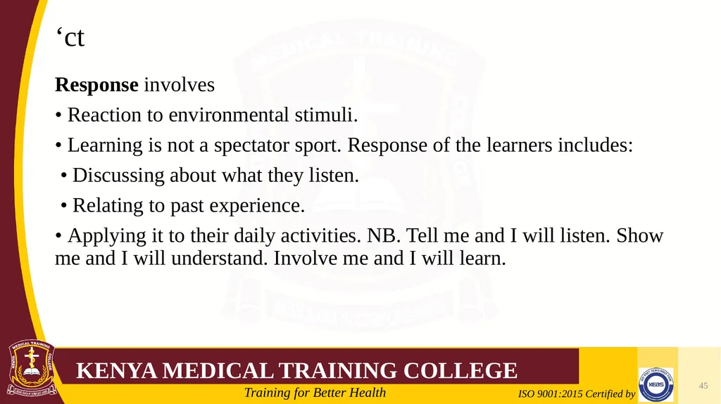 Medical Psychology Presenter: Winfred Nguih KMTC - slide 45 of 68