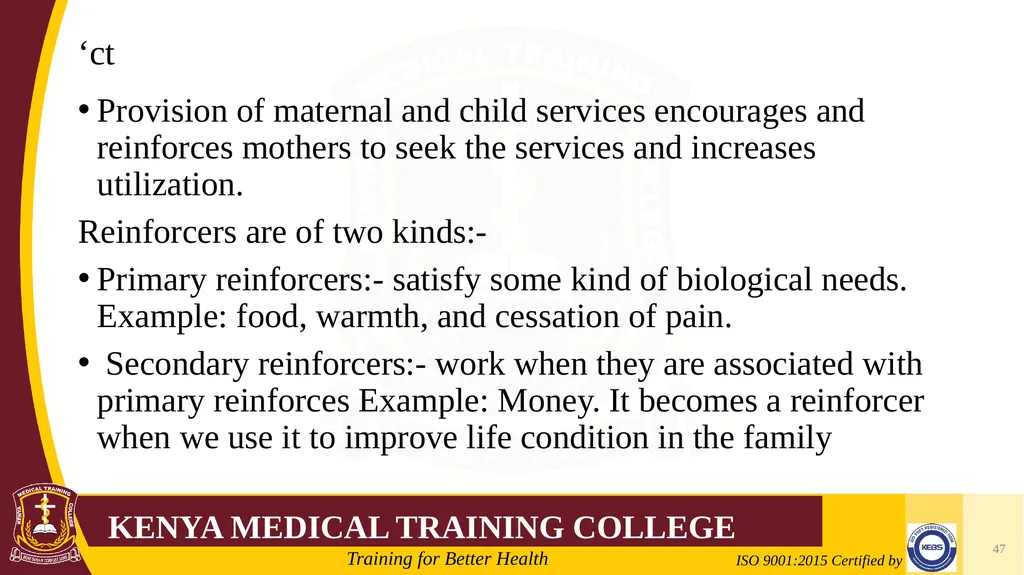 Medical Psychology Presenter: Winfred Nguih KMTC - slide 47 of 68