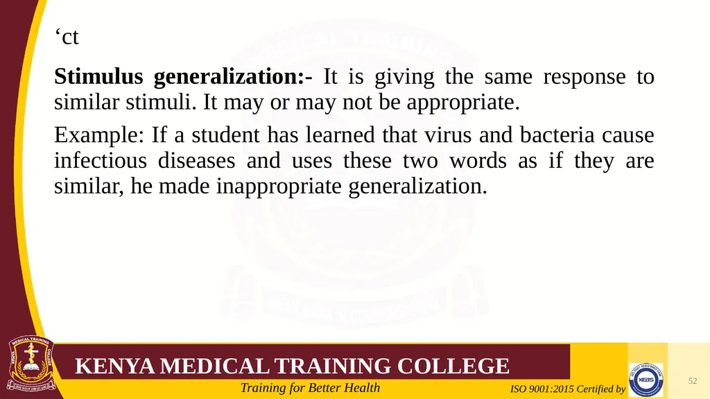 Medical Psychology Presenter: Winfred Nguih KMTC - slide 52 of 68