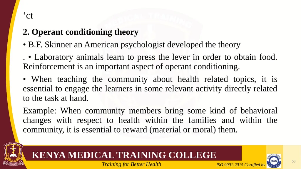 Medical Psychology Presenter: Winfred Nguih KMTC - slide 53 of 68
