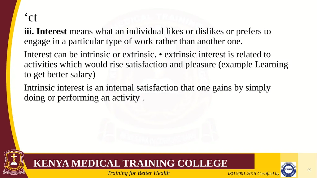 Medical Psychology Presenter: Winfred Nguih KMTC - slide 59 of 68