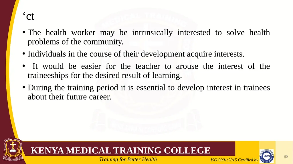 Medical Psychology Presenter: Winfred Nguih KMTC - slide 60 of 68