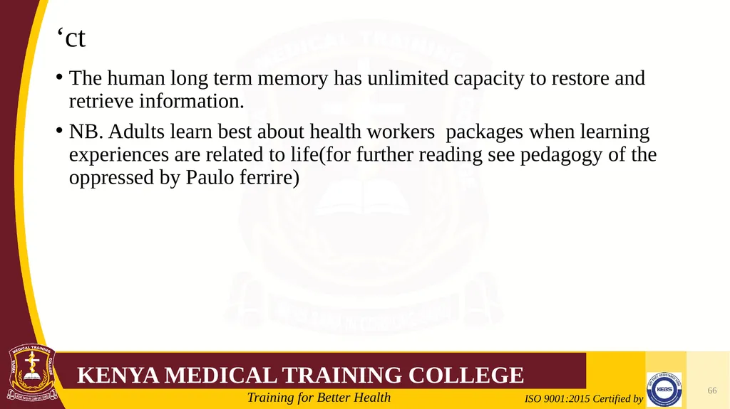 Medical Psychology Presenter: Winfred Nguih KMTC - slide 66 of 68