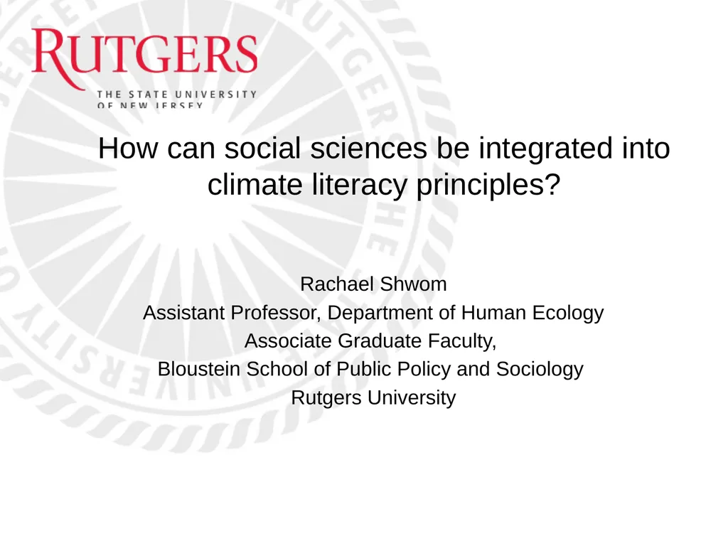 How can social sciences be integrated into climate - slide 1 of 32