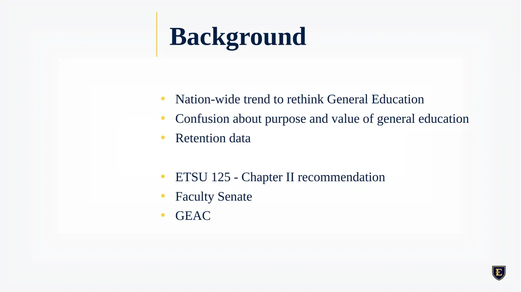 GENERAL EDUCATION REDESIGN December 8th, 2023 - slide 3 of 40
