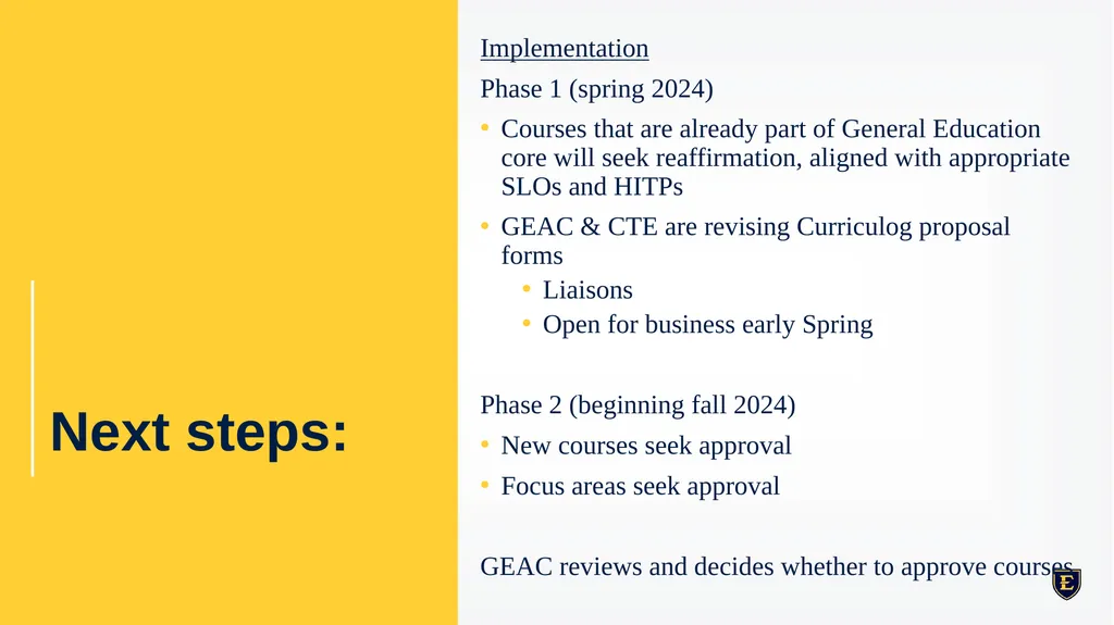 GENERAL EDUCATION REDESIGN December 8th, 2023 - slide 28 of 40