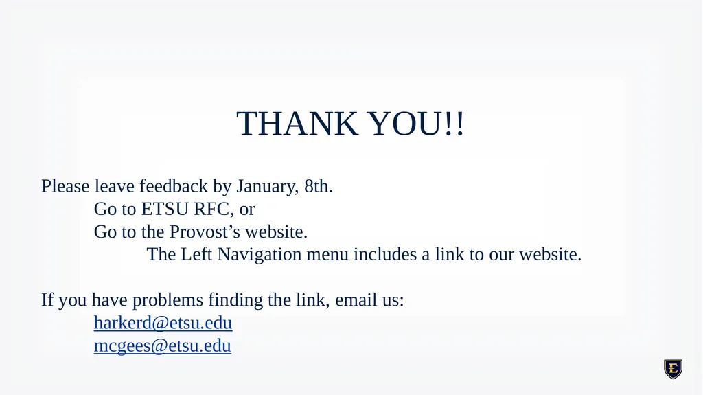 GENERAL EDUCATION REDESIGN December 8th, 2023 - slide 39 of 40