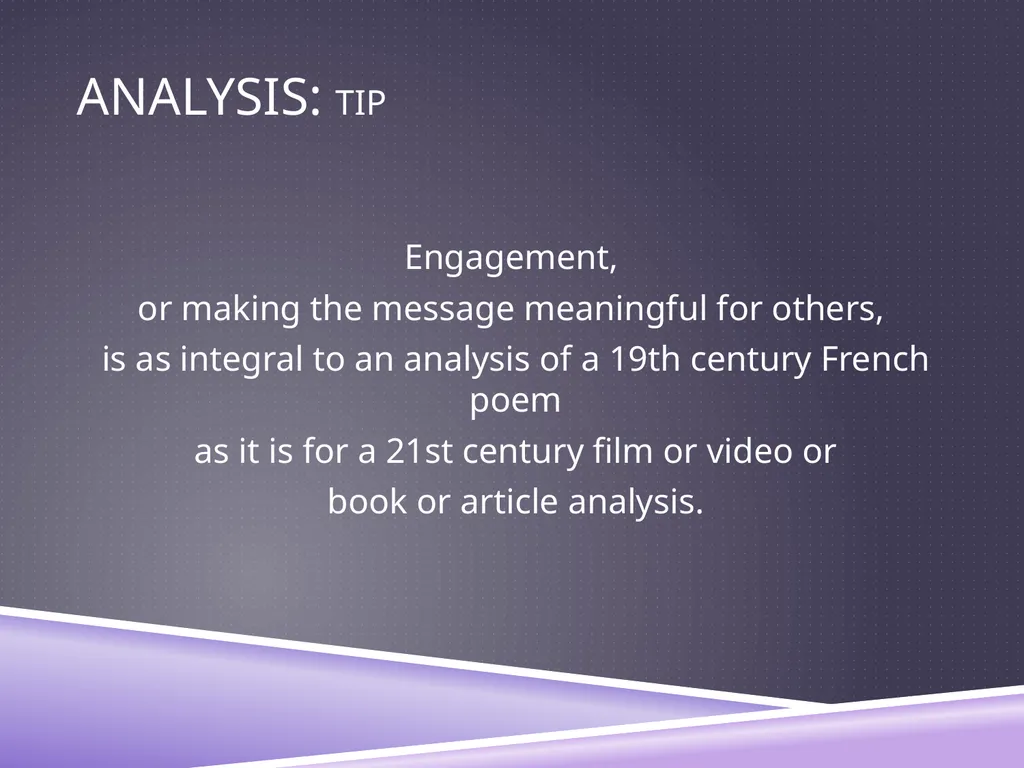 UNDERSTANDING ANALYSIS Interpretation Techniques - slide 40 of 43