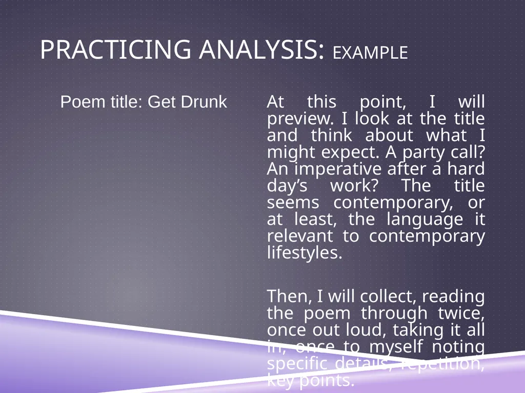 UNDERSTANDING ANALYSIS Interpretation Techniques - slide 32 of 43
