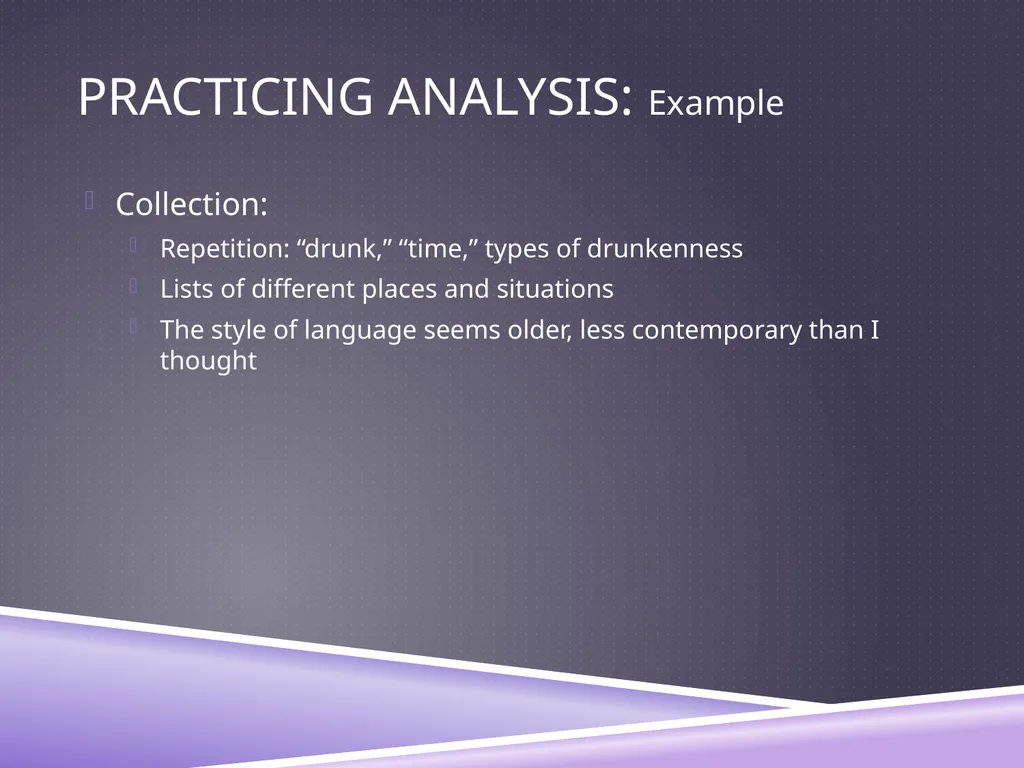 UNDERSTANDING ANALYSIS Interpretation Techniques - slide 34 of 43