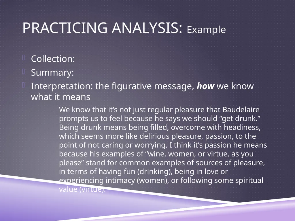 UNDERSTANDING ANALYSIS Interpretation Techniques - slide 37 of 43