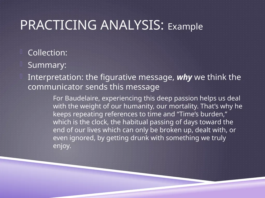 UNDERSTANDING ANALYSIS Interpretation Techniques - slide 38 of 43