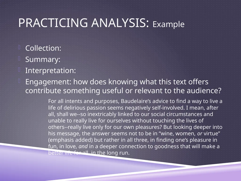 UNDERSTANDING ANALYSIS Interpretation Techniques - slide 39 of 43