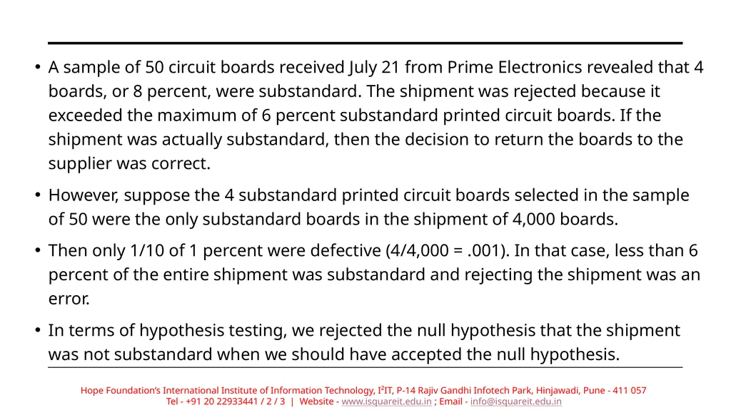 Hypothesis Testing Prof. Deptii Chaudhari - slide 12 of 15