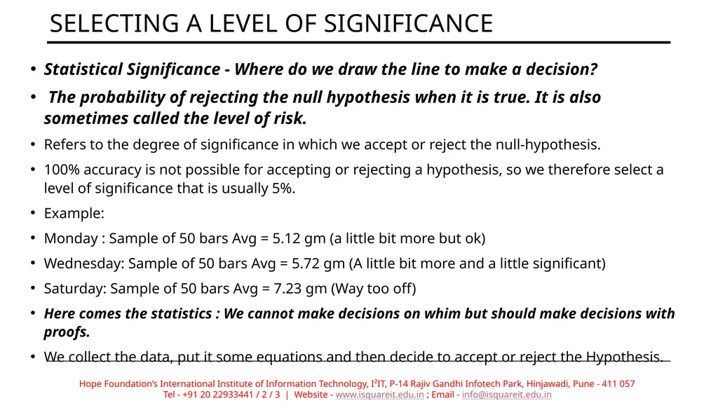 Hypothesis Testing Prof. Deptii Chaudhari - slide 8 of 15