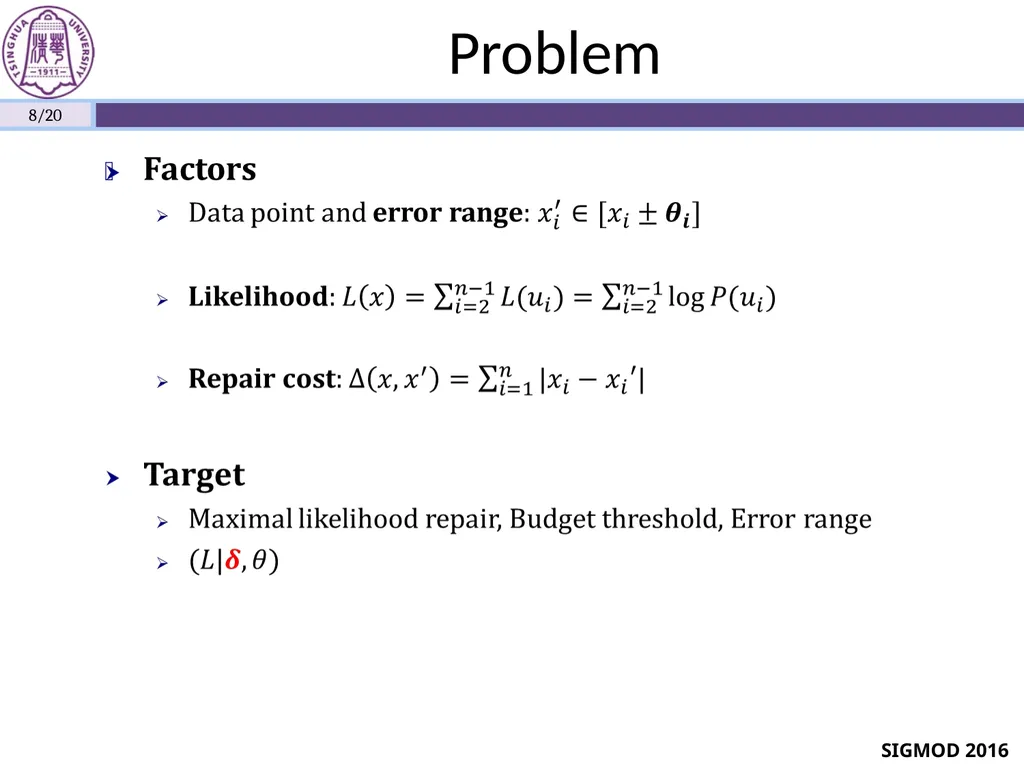 Sequential Data Cleaning: A Statistical Approach - slide 8 of 20