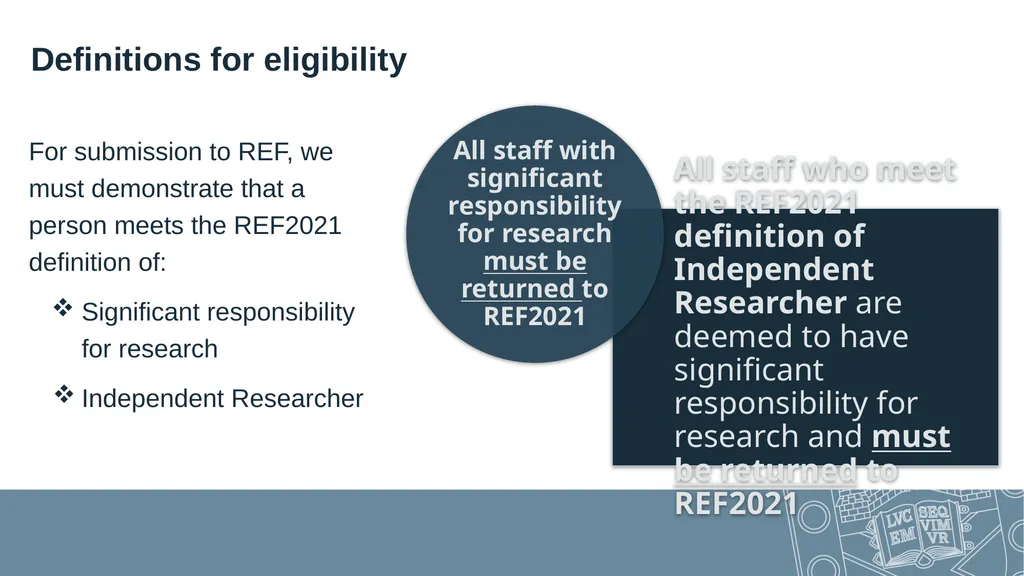 What is REF? All Staff Open Sessions – April 2019 - slide 11 of 30
