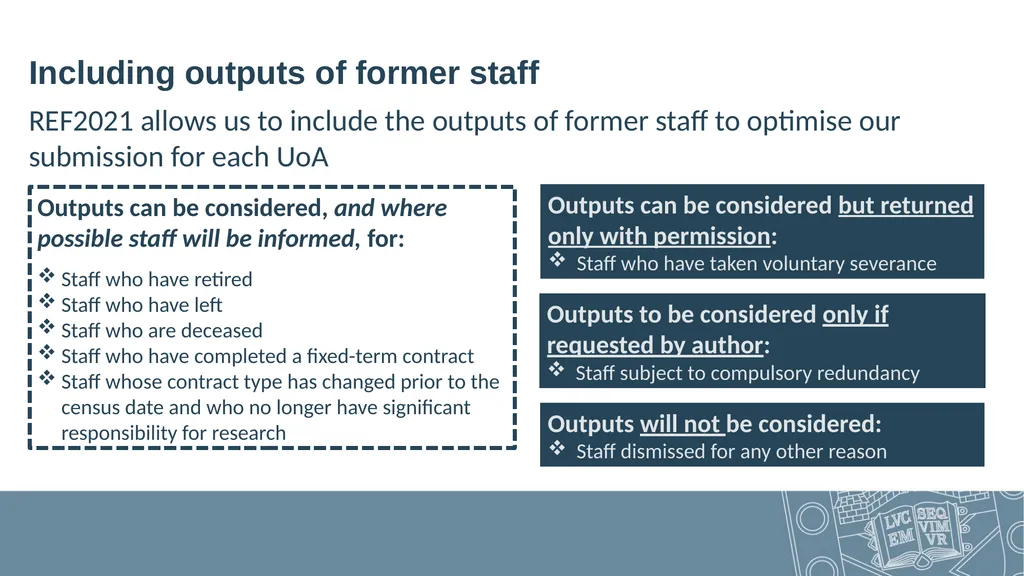 What is REF? All Staff Open Sessions – April 2019 - slide 21 of 30