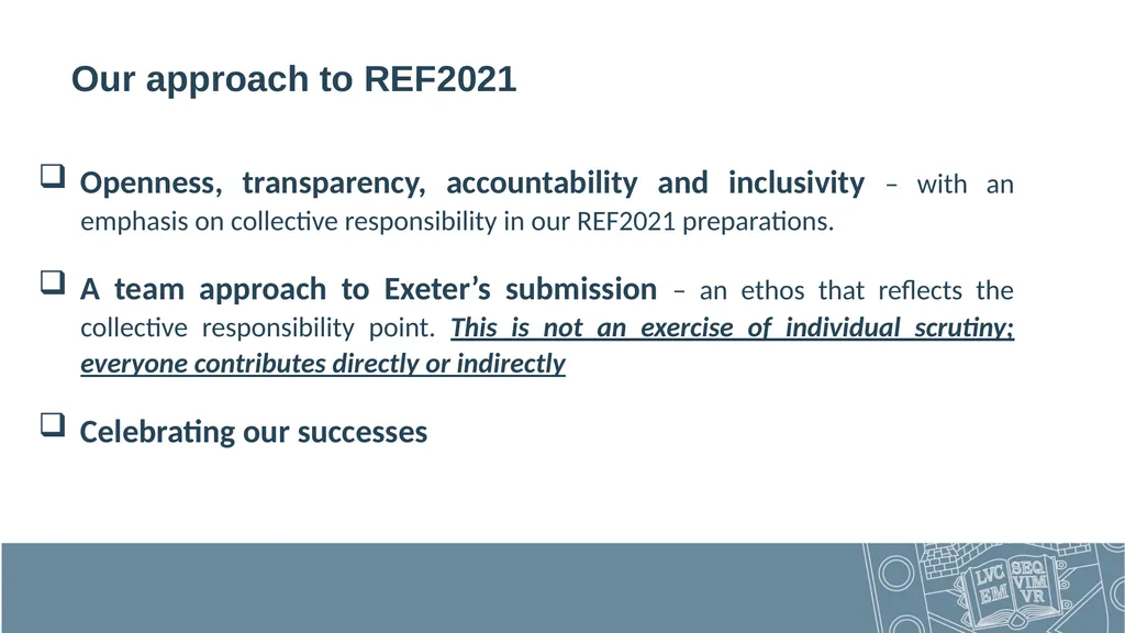What is REF? All Staff Open Sessions – April 2019 - slide 5 of 30