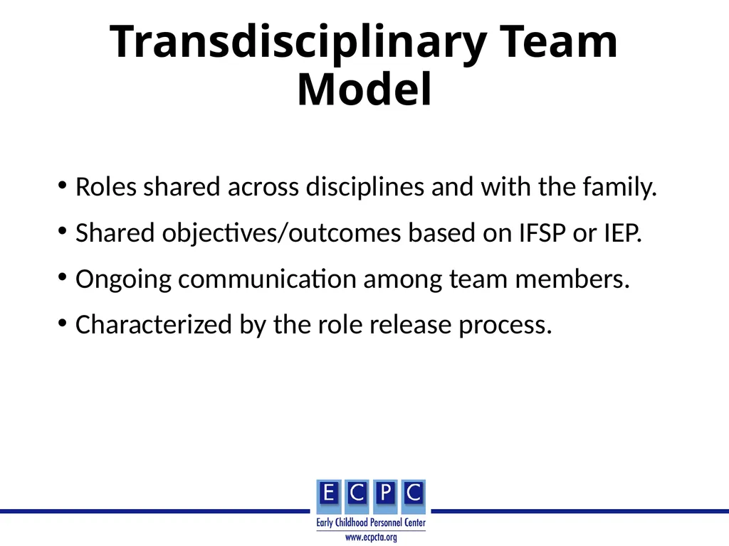 Teams and Team Models in: Early Intervention/Early - slide 23 of 32