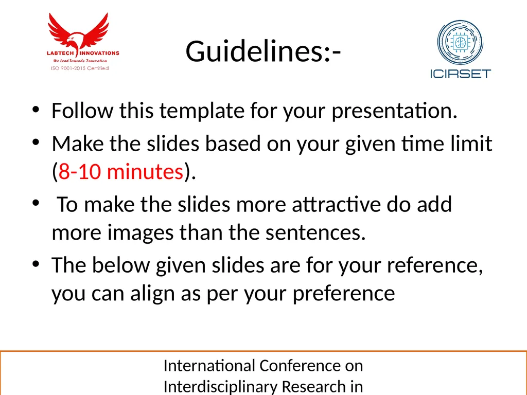 Guidelines:- Follow this template for your - slide 1 of 6