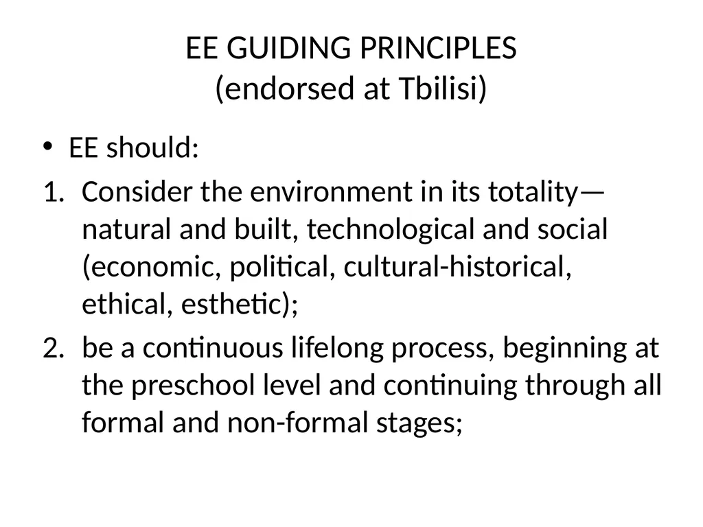 HISTORY AND PHILOSOPHY OF ENVIRONMENTAL EDUCATION - slide 16 of 33