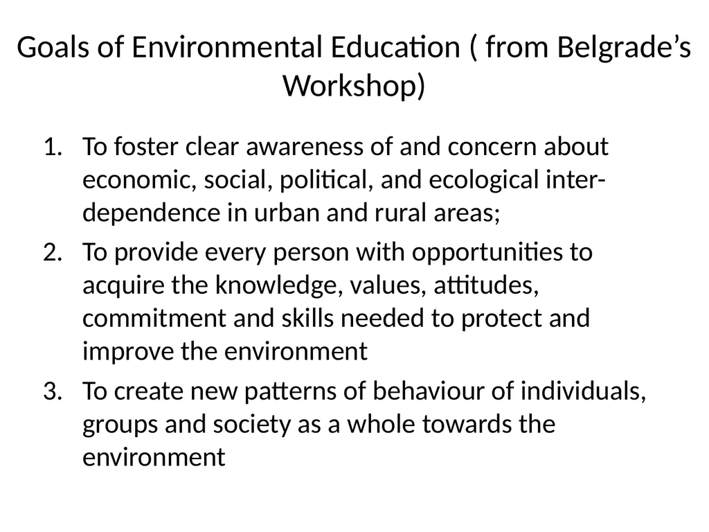 HISTORY AND PHILOSOPHY OF ENVIRONMENTAL EDUCATION - slide 9 of 33