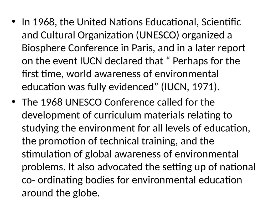 HISTORY AND PHILOSOPHY OF ENVIRONMENTAL EDUCATION - slide 5 of 33