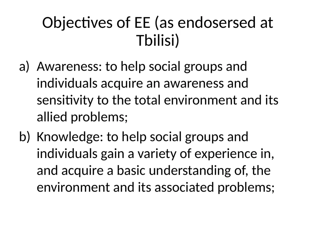 HISTORY AND PHILOSOPHY OF ENVIRONMENTAL EDUCATION - slide 13 of 33