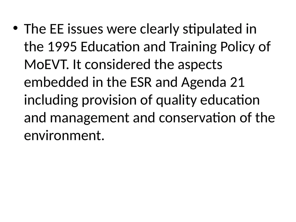 HISTORY AND PHILOSOPHY OF ENVIRONMENTAL EDUCATION - slide 29 of 33