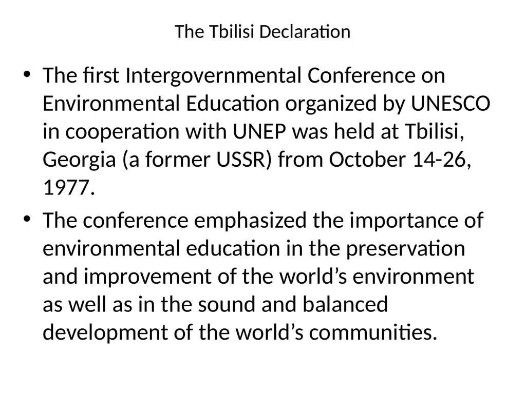 HISTORY AND PHILOSOPHY OF ENVIRONMENTAL EDUCATION - slide 10 of 33