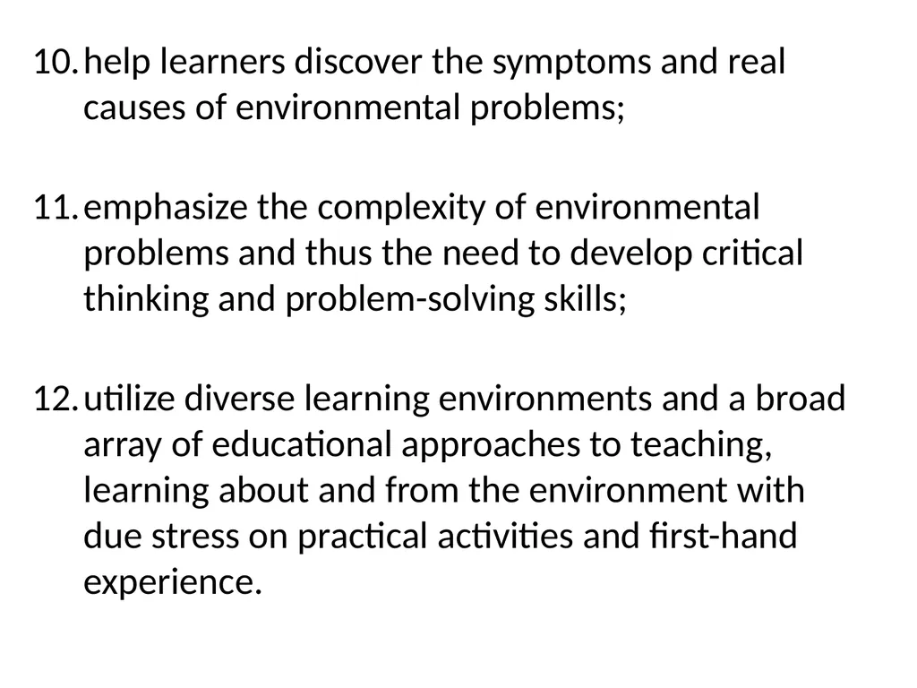 HISTORY AND PHILOSOPHY OF ENVIRONMENTAL EDUCATION - slide 20 of 33