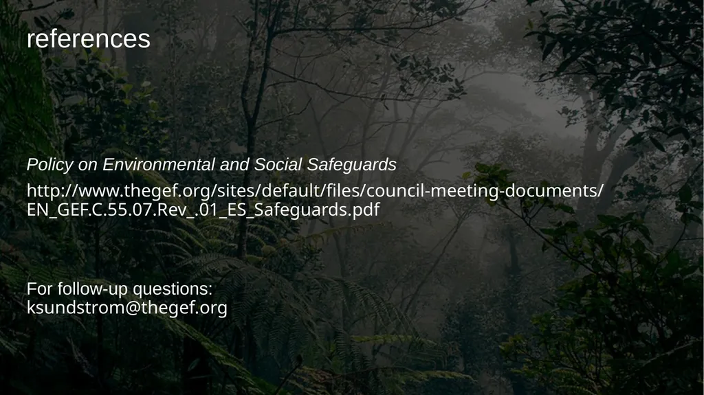Environmental and Social Safeguards Roland - slide 8 of 8