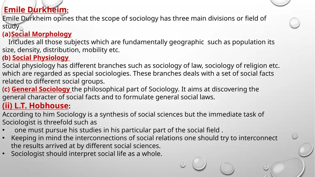 SCOPE AND SUBJECT MATTER OF SCIOLOGY SCOPE OF - slide 6 of 20