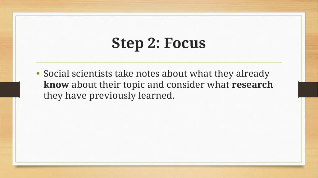 The Social Science Inquiry Model What is the - slide 5 of 12