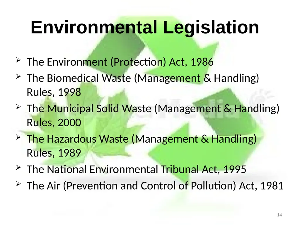 BIOMEDICAL WASTE MANAGEMENT PRESENTED BY: - slide 14 of 18