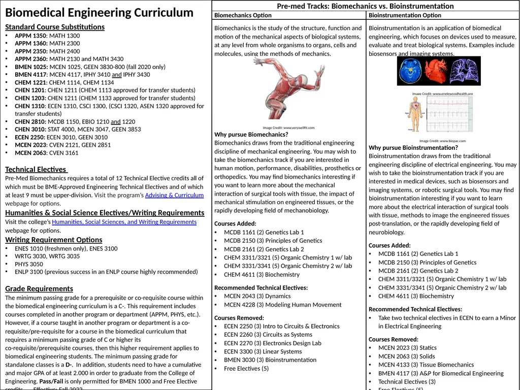 BIOMEDICAL ENGINEERING PRE-MED BIOMECHANICS - slide 2 of 2